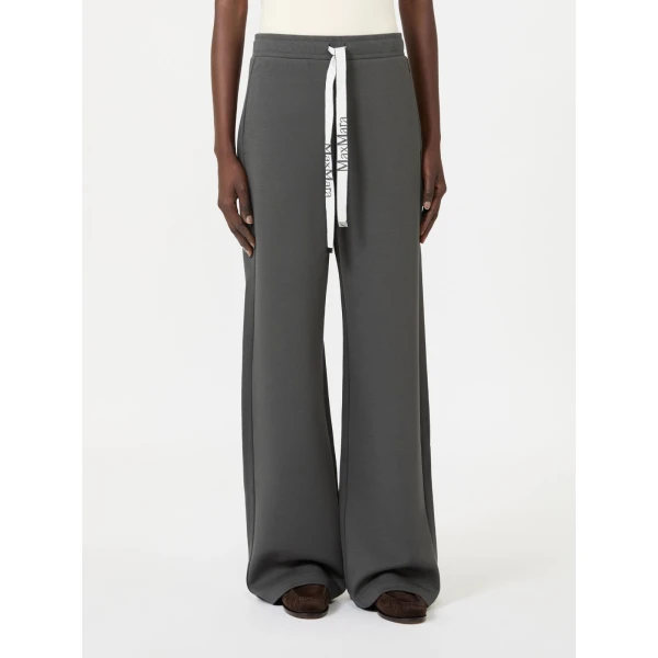 Max Mara Bali Wide-Leg Double Jersey Trousers in Dark Grey | Wide leg pants | Luxury Shoes 