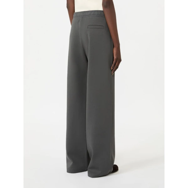 Max Mara Bali Wide-Leg Double Jersey Trousers in Dark Grey | Wide leg pants | Luxury Shoes 
