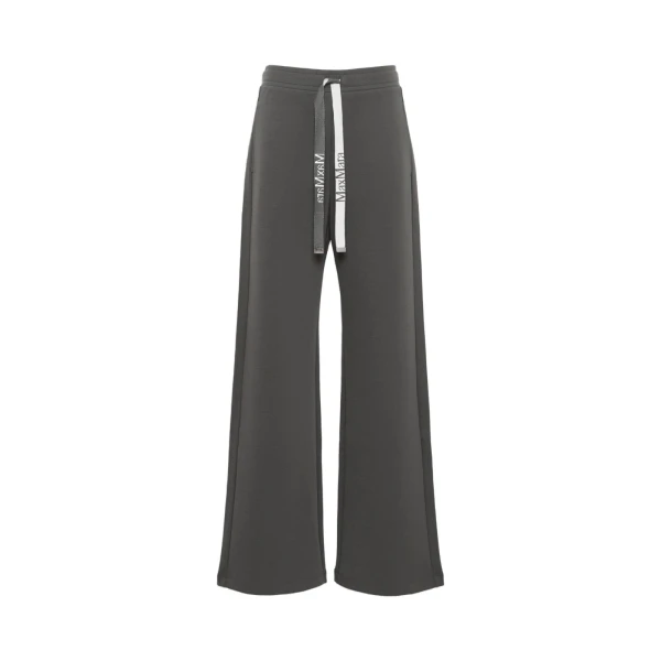 Max Mara Bali Wide-Leg Double Jersey Trousers in Dark Grey | Wide leg pants | Luxury Shoes 