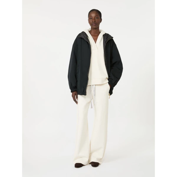 Max Mara Bali Wide-Leg Double Jersey Trousers in Natural | Wide leg pants | Luxury Shoes 