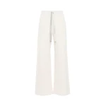 Max Mara Bali Wide-Leg Double Jersey Trousers in Natural | Wide leg pants | Luxury Shoes 