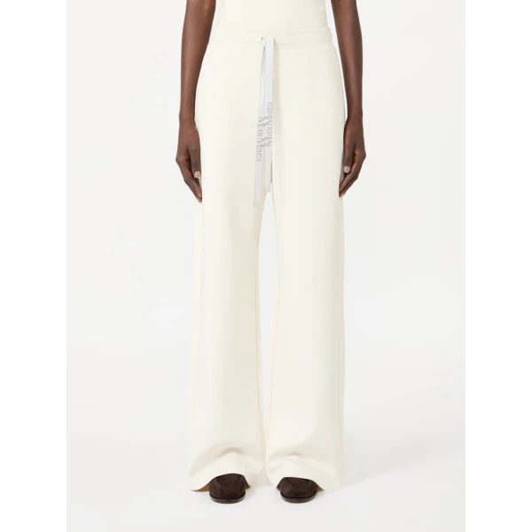 Max Mara Bali Wide-Leg Double Jersey Trousers in Natural | Wide leg pants | Luxury Shoes 