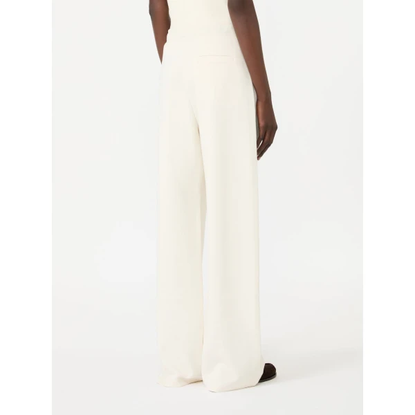 Max Mara Bali Wide-Leg Double Jersey Trousers in Natural | Wide leg pants | Luxury Shoes 