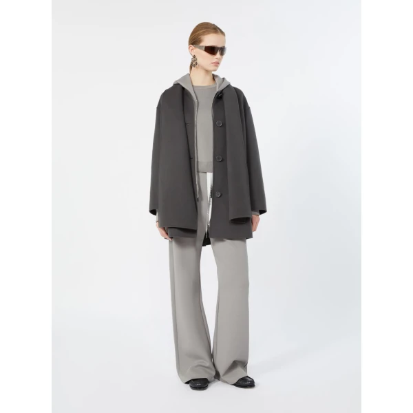 Max Mara Bali Wide-Leg Double Jersey Trousers in Pearl Grey | Wide leg pants | Luxury Shoes 