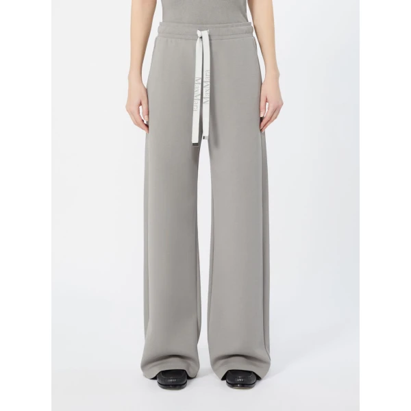 Max Mara Bali Wide-Leg Double Jersey Trousers in Pearl Grey | Wide leg pants | Luxury Shoes 