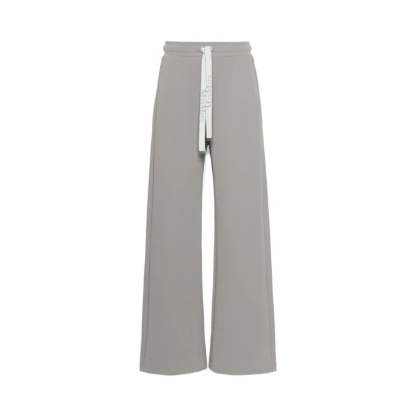 Max Mara Bali Wide-Leg Double Jersey Trousers in Pearl Grey | Wide leg pants | Luxury Shoes 