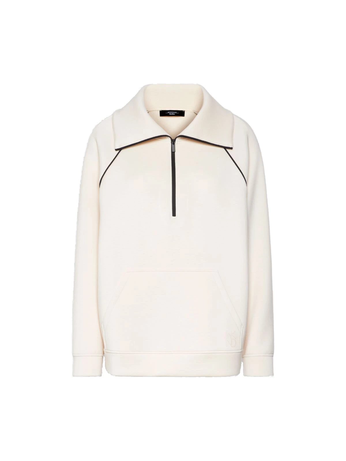 Max Mara Ballata Scuba Jersey Half-Zip Sweatshirt in Ivory Max Mara Ballata Scuba Jersey Half-Zip Sweatshirt in Ivory | Sweaters | Luxury Shoes