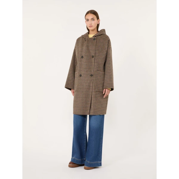 Max Mara Balta Hooded Double Wool Coat in Brown | Wool Coat | Luxury Shoes 