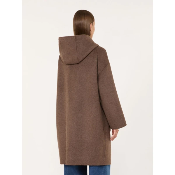 Max Mara Balta Hooded Double Wool Coat in Brown | Wool Coat | Luxury Shoes 