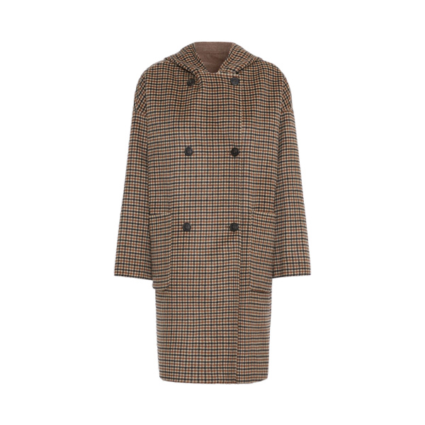 Max Mara Balta Hooded Double Wool Coat in Brown | Wool Coat | Luxury Shoes 