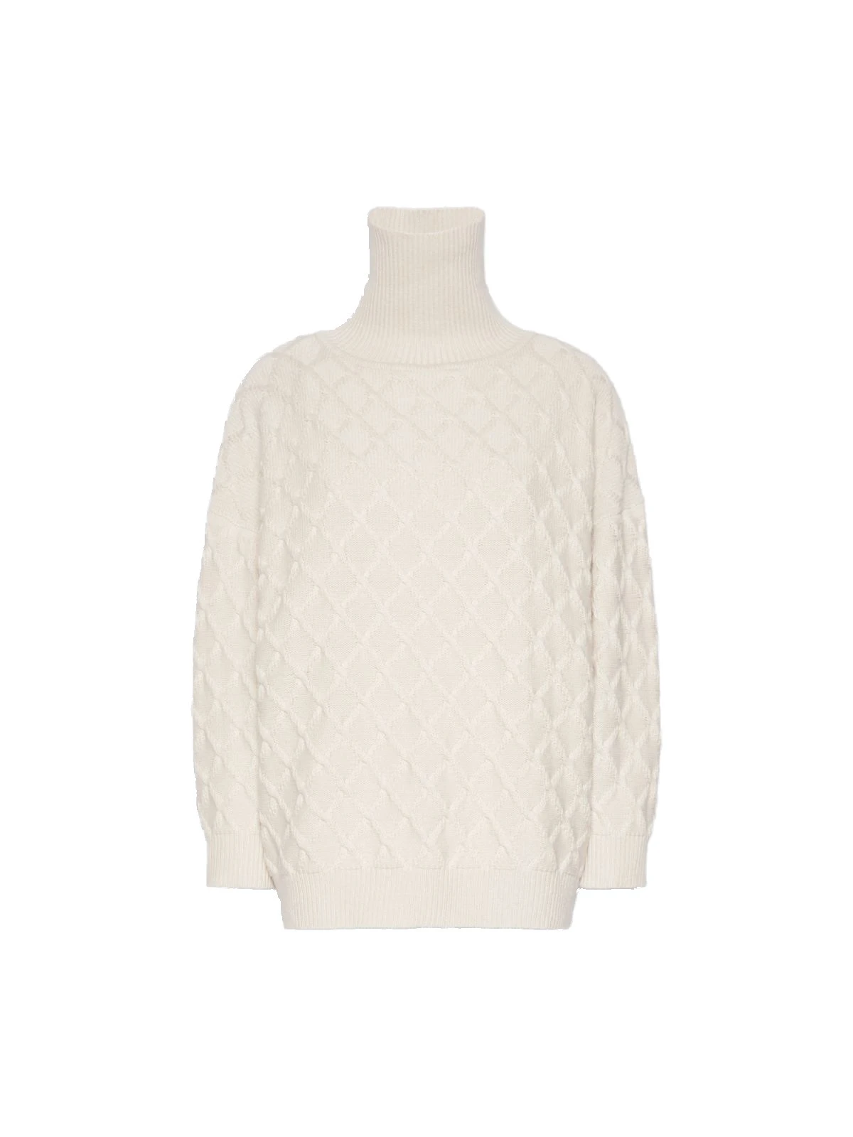 Max Mara Bambola Oversized Diamond-Knit Sweater in Beige Max Mara Bambola Oversized Diamond-Knit Sweater in Beige | Sweaters | Luxury Shoes