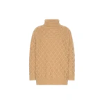 Max Mara Bambola Oversized Diamond-Knit Sweater in Camel | Sweaters | Luxury Shoes 
