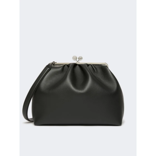 Max Mara Bambola XXL Deer Print Leather Pasticcino Bag in Black | Clutch Bags | Luxury Shoes 