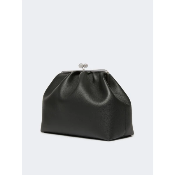 Max Mara Bambola XXL Deer Print Leather Pasticcino Bag in Black | Clutch Bags | Luxury Shoes 