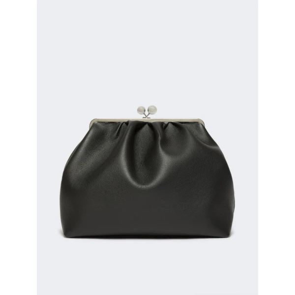 Max Mara Bambola XXL Deer Print Leather Pasticcino Bag in Black | Clutch Bags | Luxury Shoes 