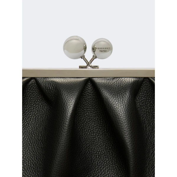 Max Mara Bambola XXL Deer Print Leather Pasticcino Bag in Black | Clutch Bags | Luxury Shoes 