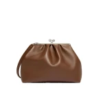 Max Mara Bambola XXL Deer Print Leather Pasticcino Bag in Brown | Clutch Bags | Luxury Shoes 