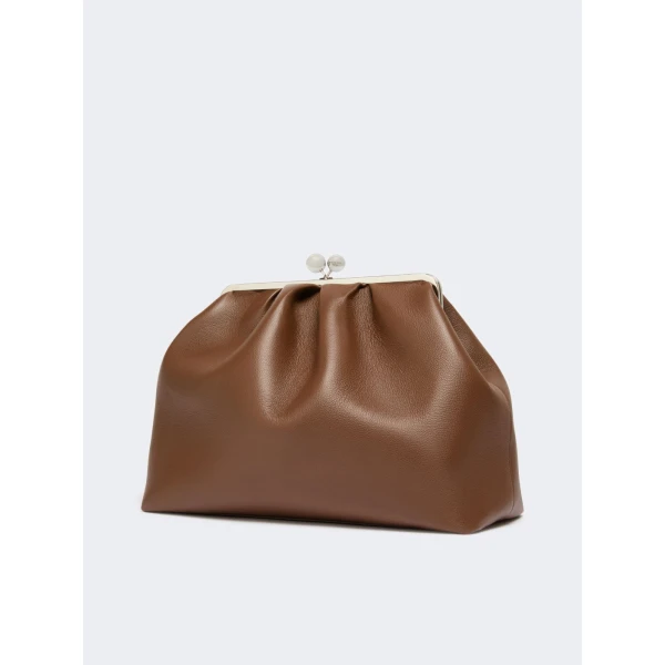 Max Mara Bambola XXL Deer Print Leather Pasticcino Bag in Brown | Clutch Bags | Luxury Shoes 