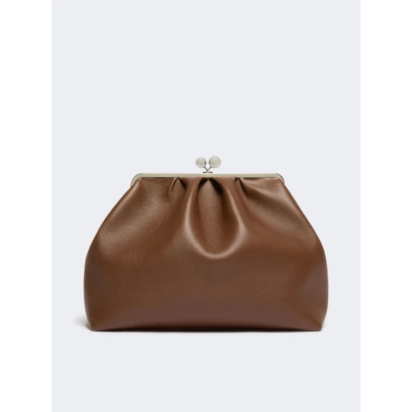 Max Mara Bambola XXL Deer Print Leather Pasticcino Bag in Brown | Clutch Bags | Luxury Shoes 