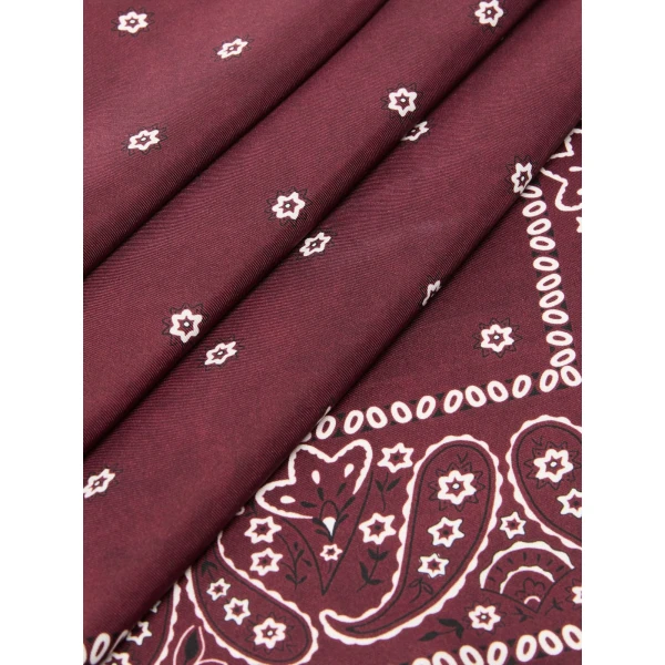 Max Mara Bandanna Print Silk Foulard in Bordeaux | Scarves | Luxury Shoes 