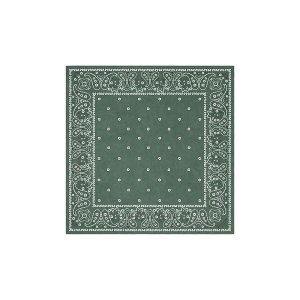 Max Mara Bandanna Print Silk Foulard in Khaki | Scarves | Luxury Shoes 