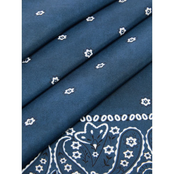 Max Mara Bandanna Print Silk Foulard in Midnight Blue | Scarves | Luxury Shoes 
