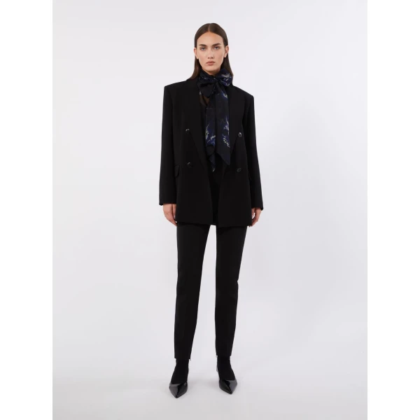 Max Mara Baobab Double-Breasted Cady Jacket in Black | Blazers | Luxury Shoes 