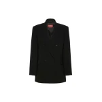 Max Mara Baobab Double-Breasted Cady Jacket in Black | Blazers | Luxury Shoes 