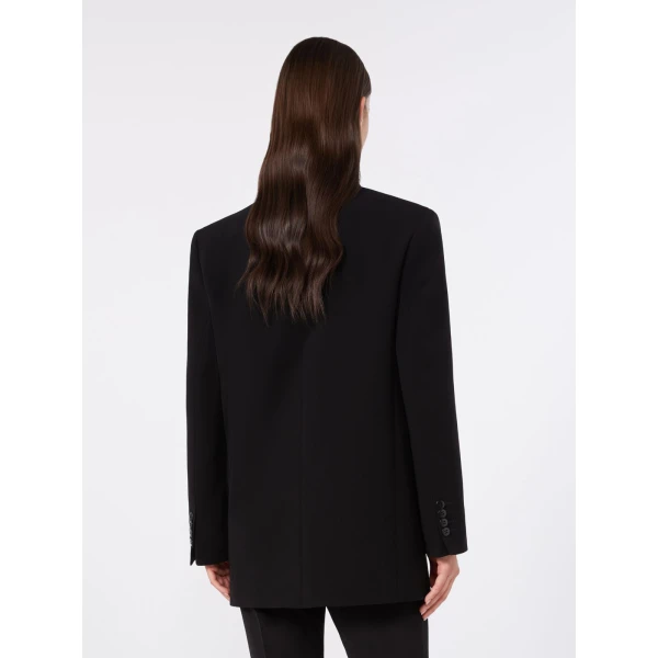 Max Mara Baobab Double-Breasted Cady Jacket in Black | Blazers | Luxury Shoes 