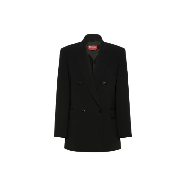 Max Mara Baobab Double-Breasted Cady Jacket in Black | Blazers | Luxury Shoes 