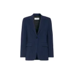 Max Mara Baobab Pinstripe Wool Seersucker Blazer in Ultramarine | Blazers | Luxury Shoes 