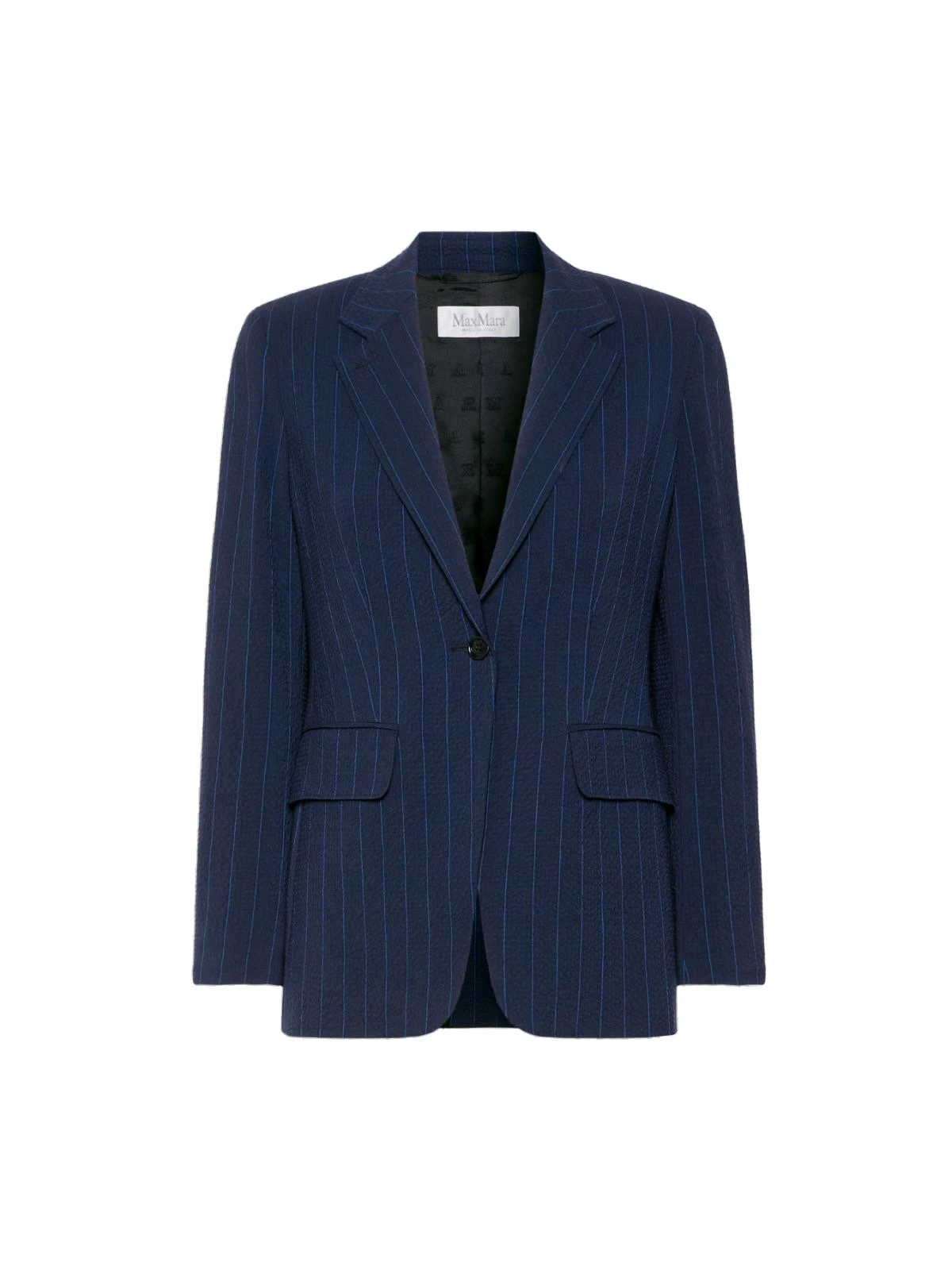 Max Mara Baobab Pinstripe Wool Seersucker Blazer in Ultramarine Max Mara Baobab Pinstripe Wool Seersucker Blazer in Ultramarine | Blazers | Luxury Shoes