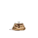 Max Mara Barca Small Pasticcino Bag with Sequin Stripes in Beige | Clutch Bags | Luxury Shoes 