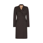 Max Mara Bardies Mottled Woollen Cloth Coat Dress in Dark Brown | Mini Dresses | Luxury Shoes 