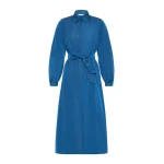 Max Mara Baruffa Taffeta Shirt Dress in Navy | Shirtdress | Luxury Shoes 