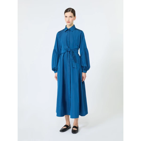 Max Mara Baruffa Taffeta Shirt Dress in Navy | Shirtdress | Luxury Shoes 