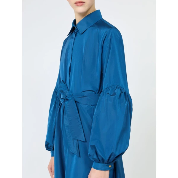 Max Mara Baruffa Taffeta Shirt Dress in Navy | Shirtdress | Luxury Shoes 