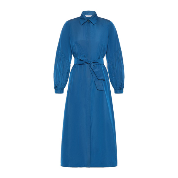 Max Mara Baruffa Taffeta Shirt Dress in Navy | Shirtdress | Luxury Shoes 