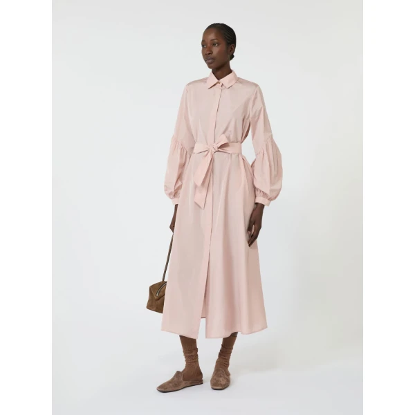Max Mara Baruffa Taffeta Shirt Dress in Powder Pink | Shirtdress | Luxury Shoes 