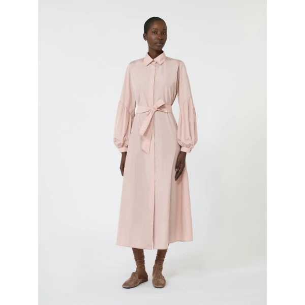 Max Mara Baruffa Taffeta Shirt Dress in Powder Pink | Shirtdress | Luxury Shoes 