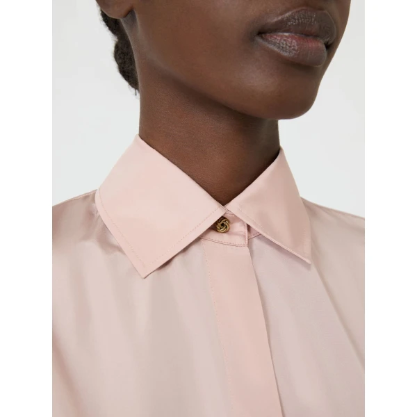 Max Mara Baruffa Taffeta Shirt Dress in Powder Pink | Shirtdress | Luxury Shoes 