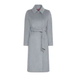 Max Mara Bcollag Double-Breasted Belted Wool Coat in Medium Grey | Wool Coat | Luxury Shoes 