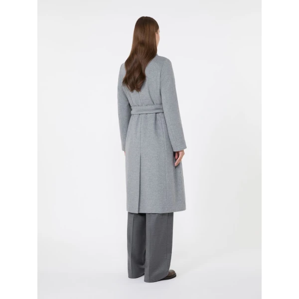 Max Mara Bcollag Double-Breasted Belted Wool Coat in Medium Grey | Wool Coat | Luxury Shoes 