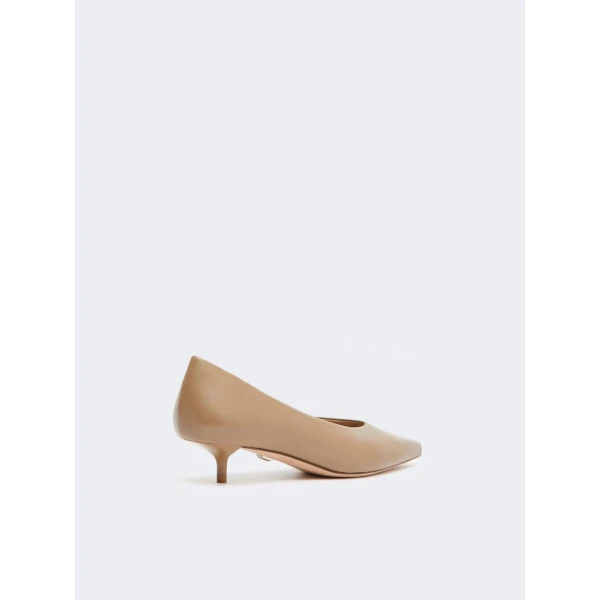 Max Mara Beati Nappa Leather Low Court Shoes in Mud | Heels | Luxury Shoes 