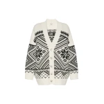 Max Mara Belgio Jacquard Wool Cardigan in Black | Cardigan | Luxury Shoes 