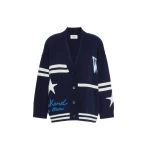 Max Mara Belgio Jacquard Wool Cardigan in Ultramarine | Cardigan | Luxury Shoes 