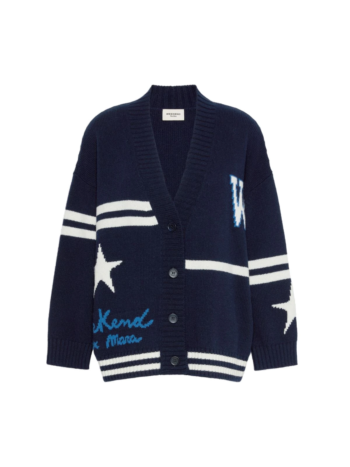 Max Mara Belgio Jacquard Wool Cardigan in Ultramarine Max Mara Belgio Jacquard Wool Cardigan in Ultramarine | Cardigan | Luxury Shoes