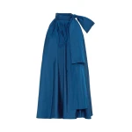 Max Mara Bellico Satin Dress with Oversized Bow in Navy | Mini Dresses | Luxury Shoes 