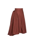 Max Mara Benda Silk-Blend Midi Skirt in Brick Red | Midi Skirts | Luxury Shoes 