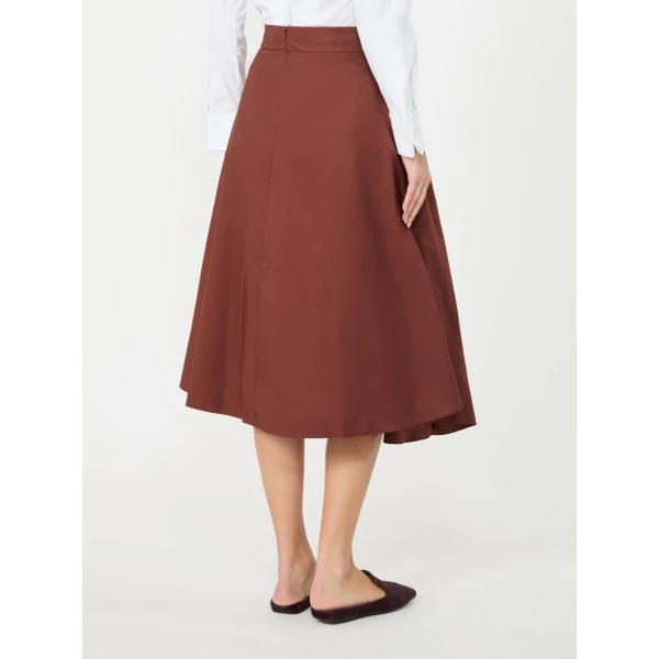 Max Mara Benda Silk-Blend Midi Skirt in Brick Red | Midi Skirts | Luxury Shoes 